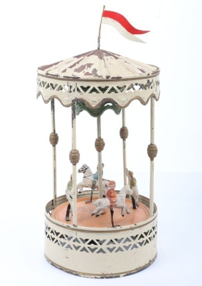 A tinplate clockwork Carousel, German circa 1910,