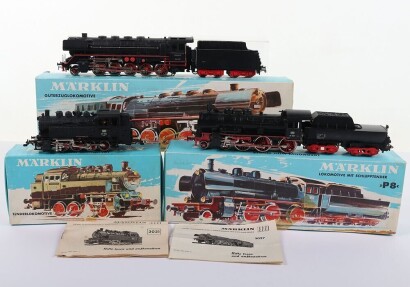 Marklin HO gauge three boxed DB steam locomotives,