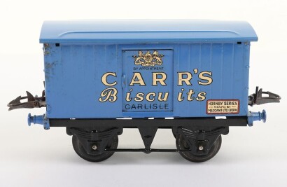 Hornby Series 0 gauge Carr&rsquo;s Biscuits Private Owners van, 1930s,