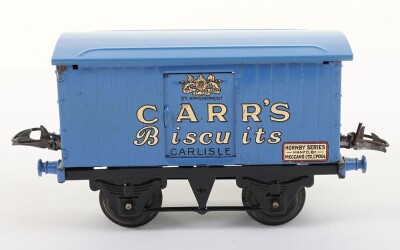 Hornby Series 0 gauge Carr&rsquo;s Biscuits Private Owners van, 1930s, - 5