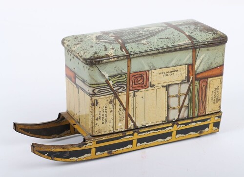 A Jacob's and Co loaded Sledge Biscuit tin, English 1920s,