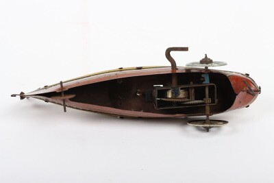 Tinplate Penny toys clockwork Racing boat, German 1920s, - 4