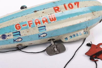 Tinplate clockwork Airship, Japanese circa 1930, - 6