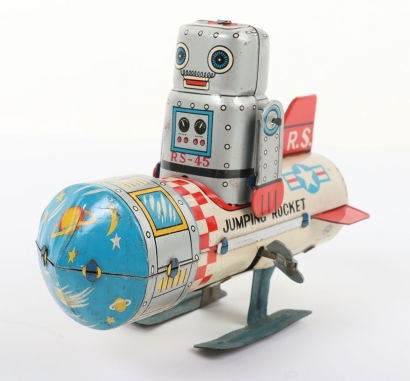 Yoneya (Japanese) Vintage Tinplate Jumping Rocket RS-45