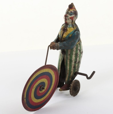 Scarce Distler (Germany) Tinplate Clown with Colour Wheel - 2