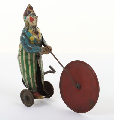 Scarce Distler (Germany) Tinplate Clown with Colour Wheel - 3