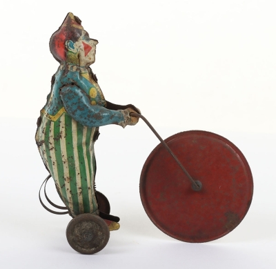 Scarce Distler (Germany) Tinplate Clown with Colour Wheel - 4