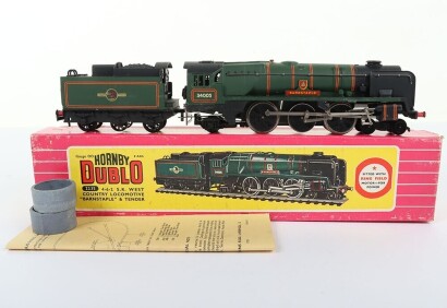 Hornby Dublo 2-Rail, West Country Locomotive Barnstaple" & Tender"