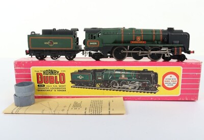 Hornby Dublo 2-Rail, West Country Locomotive Barnstaple" & Tender"
