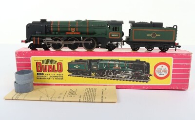 Hornby Dublo 2-Rail, West Country Locomotive Barnstaple" & Tender" - 2
