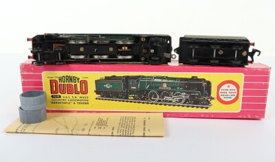 Hornby Dublo 2-Rail, West Country Locomotive Barnstaple" & Tender" - 3