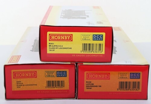 Three boxed Hornby 00 gauge locomotives,