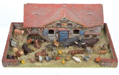 Elastolin 15130 Farm House and a selection of animals, 1930s, - 3