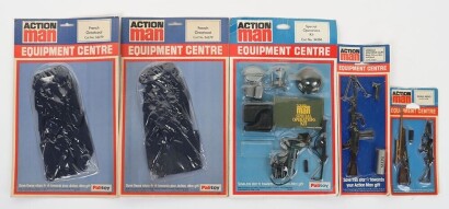 Five Vintage Action Man Palitoy Equipment Centre Carded Sets