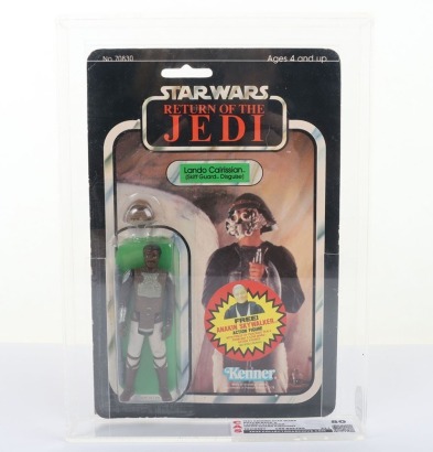 Vintage Star Wars Return of the Jedi Land Calrissian Skiff Guard Disguise Graded CAS 80% action figure carded moc.