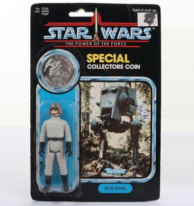 Vintage Star Wars AT-ST Driver The Power of the Force POTF carded moc Kenner.