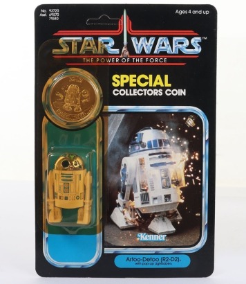 Vintage Star Wars Artoo-Detoo R2-D2 with Pop-up Lightsaber The Power of the Force POTF Last 17 carded moc Kenner.