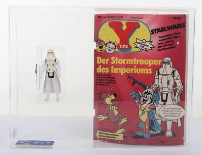 Scarce Vintage Star Wars German YPS Comic Imperial Stormtrooper Action Figure UKG Graded 85%.