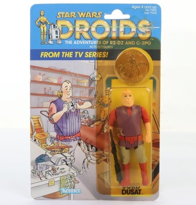 Vintage Star Wars Droids Cartoon Jord Dusat Action Figure carded moc Kenner.