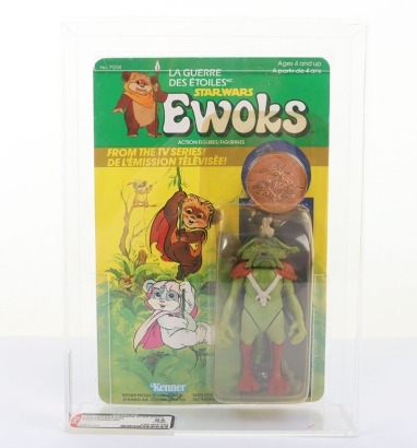 Vintage Star Wars 1985 King Gorneesh Ewoks Cartoon Action Figure Graded AFA 85% carded moc Kenner.