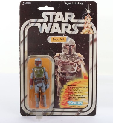 Scarce Vintage Star Wars Boba Fett Action Figure moc carded Kenner.