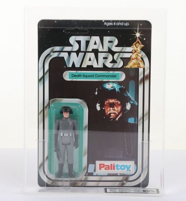 Scarce Vintage Star Wars Death Squad Commander action figure 12 Back moc carded UKG Graded 85% 1978.