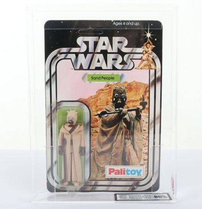 Scarce Vintage Star Wars Sand People action figure Palitoy 12 Back moc carded UKG Graded 80%.