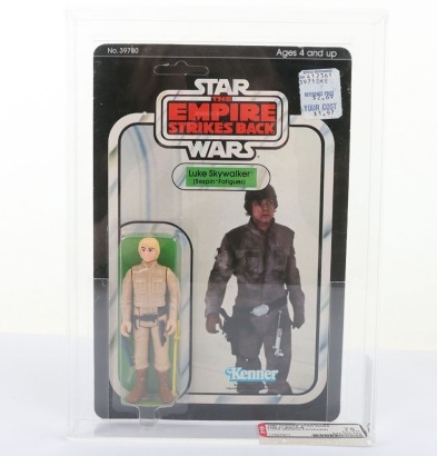 Vintage Star Wars The Empire Strikes Back Luke Bespin Fatigues Action figure carded moc Graded AFA 75% Kenner.