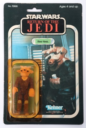 Vintage Star Wars Return of the Jedi Ree-Yees action figure moc carded Kenner Tsukuda.