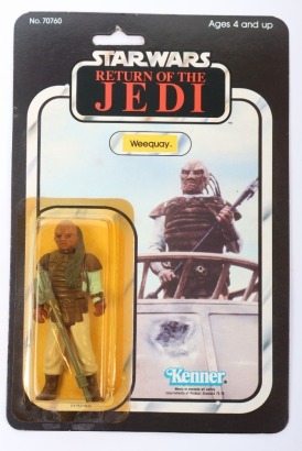 Vintage Star Wars Return of the Jedi Weequay action figure moc carded Kenner Tsukuda.