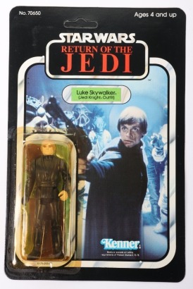 Vintage Star Wars Return of the Jedi Luke Skywalker Jedi Knight Outfit action figure moc carded Kenner.