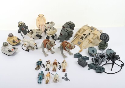 Collection of Vintage Star Wars Action Figures and Vehicles Kenner.