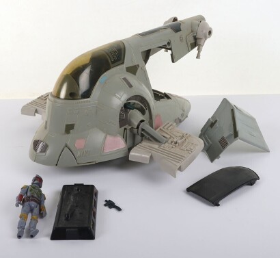 Vintage Star Wars Boba Fett action figure and Slave One Vehicle Kenner.