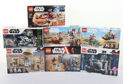 Seven Sealed Star Wars Lego Sets.