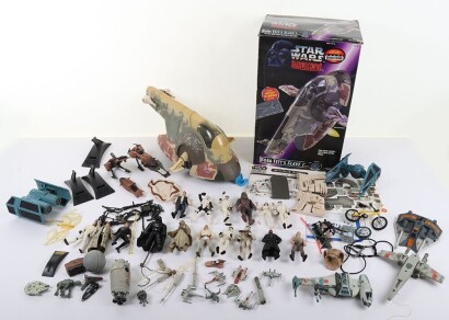 Collection of Modern Star Wars Vehicles Action Figures and Micro Machines.