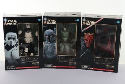 Three Star Wars ARTFX Snap Fit Kotobukiya Models Action Figures boxed.