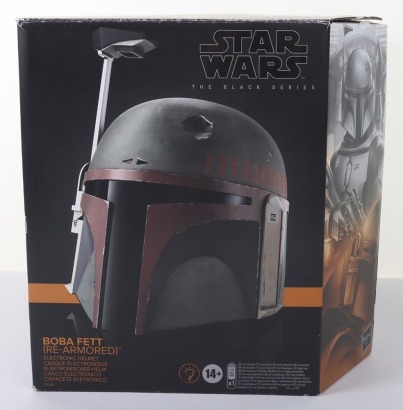 Star Wars The Black Series Boba Fett Re-Armored Electronic Helmet Boxed Hasbro.