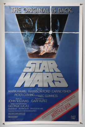 Original Scarce Star Wars Revenge of the Jedi 1982 US one-sheet Film poster.