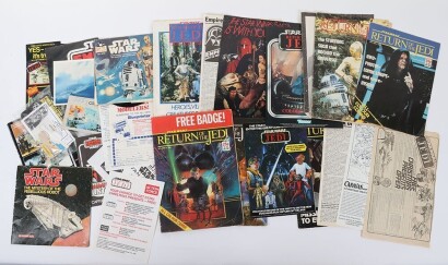 Collection of Original Vintage Star Wars Ephemera Leaflets Flyers and more.