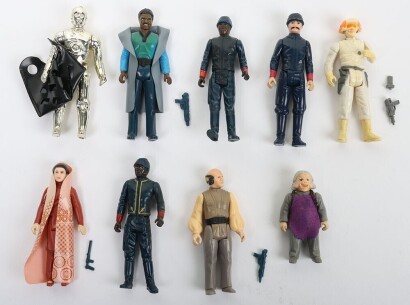 Nine Vintage Star Wars Action Figures Kenner.