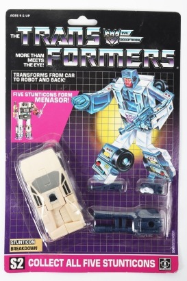 Vintage Generation One G1 Stunticon Breakdown Transformers action figure moc carded Hasbro.