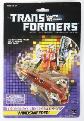 Vintage Generation One G1 Triggerbot Decepticon Windsweeper Transformers action figure moc carded Hasbro. 1987.