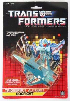 Vintage Generation One G1 Triggerbot Autobot Dogfight Transformers action figure moc carded Hasbro.