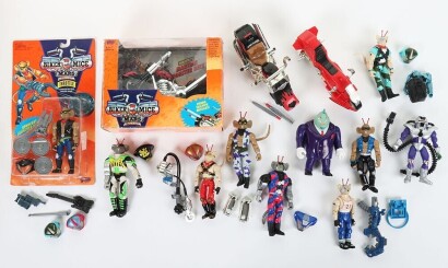 Collection of Vintage The Biker Mice From Mars Action Figures and Vehicles Galoob.