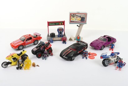 Eight Vintage M.A.S.K. MASK Vehicles and Action Figures.