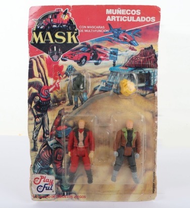 Very Scarce Vintage MASK M.A.S.K. Kenner Playful Argentinian two action figure pack moc carded.