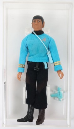 Vintage Star Trek Mr Spock 1974 Mego Action Figure Doll Graded UKG 80%.