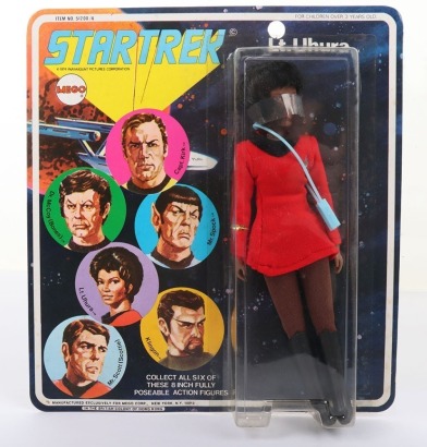 Vintage Star Trek Lt. Uhura Six Face Carded moc Mego Action Figure Doll.