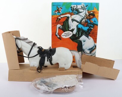 Vintage The Lone Ranger Rides Again Silver Horse boxed Marx Toys.