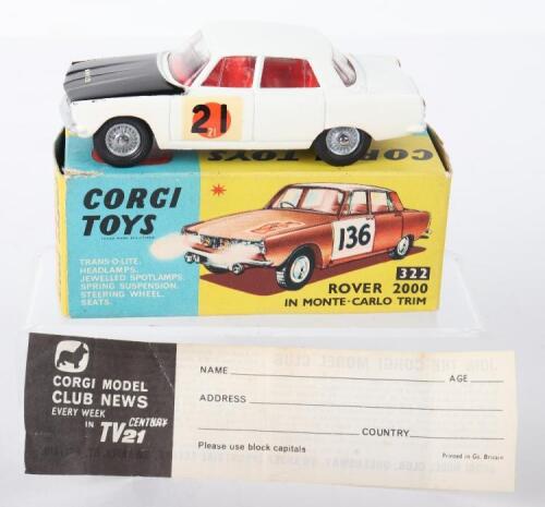 Corgi Toys 322 Rover 2000 International Rally Finish